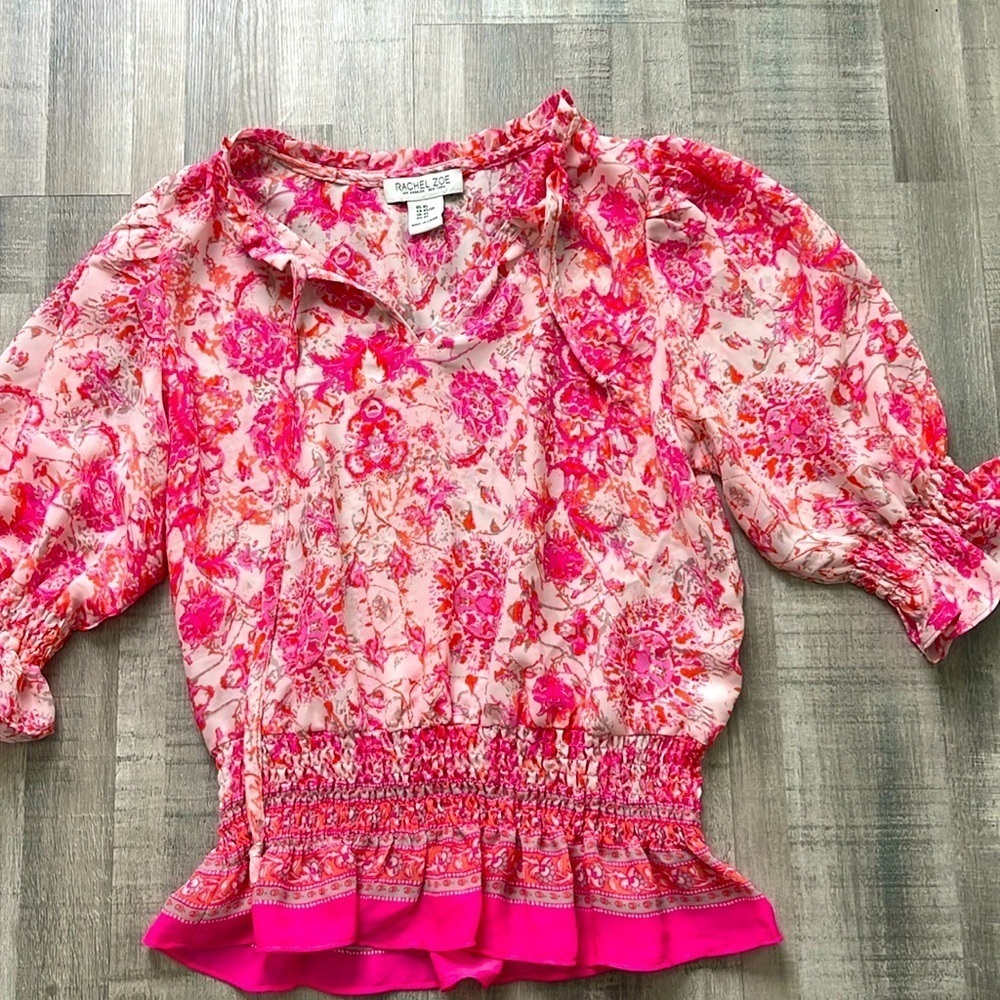 Rachel Zoe bright floral top new